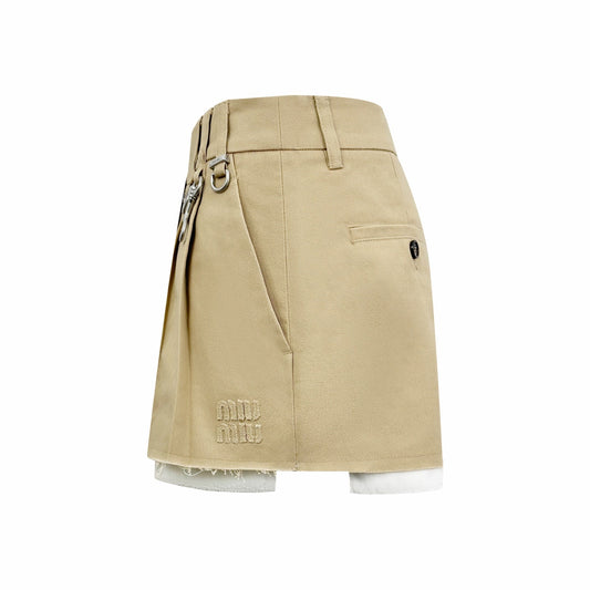 2026 Women's MM Logo Metallic Short Skirt (FF796)