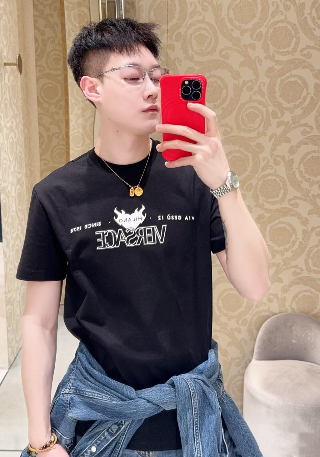 2026 New Ve Printed Logo Short-Sleeved T-Shirt (25177-A05)