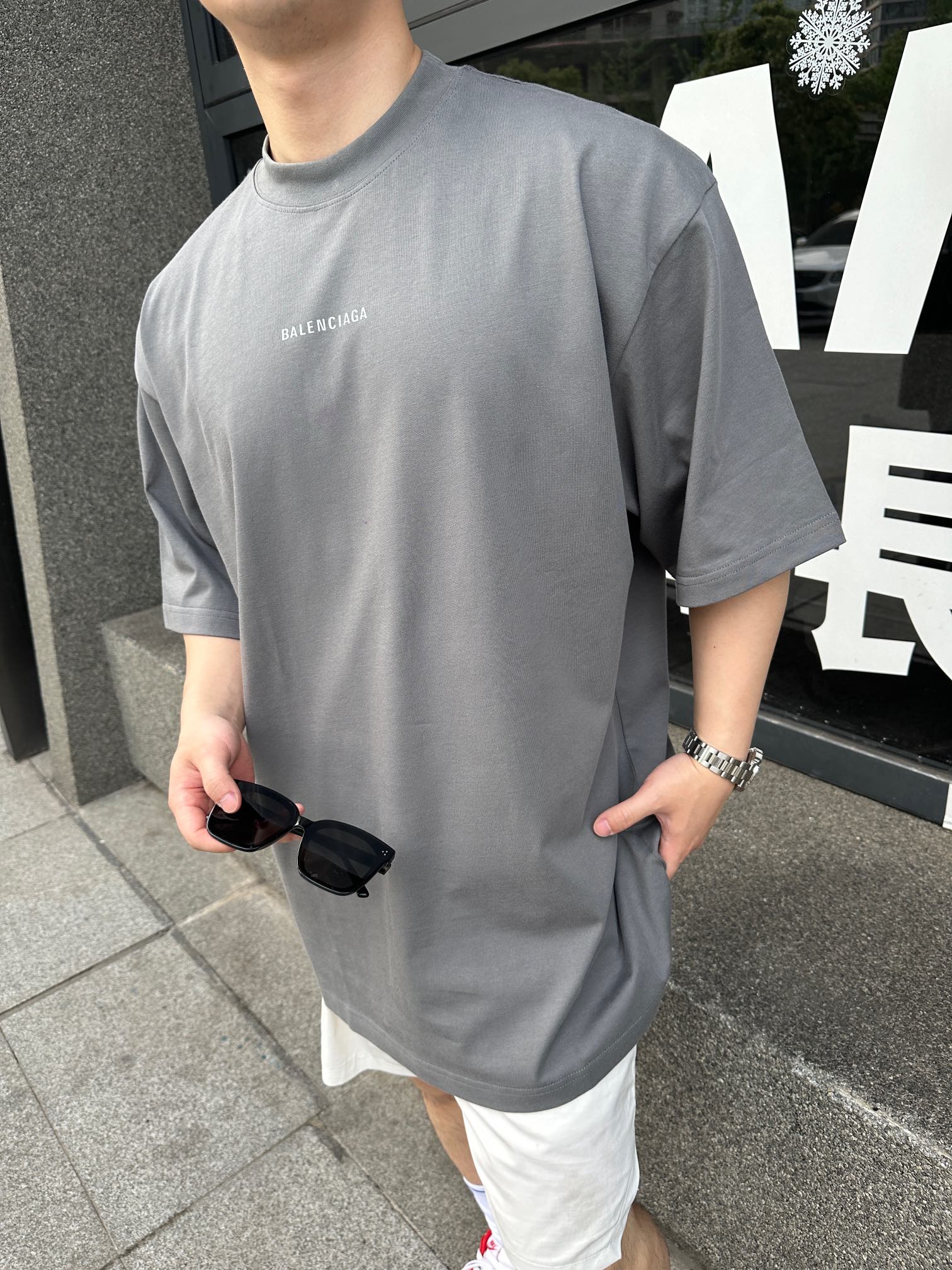 2026 New Balen Logo Reflective Short-Sleeved T-Shirt (25232-A20)