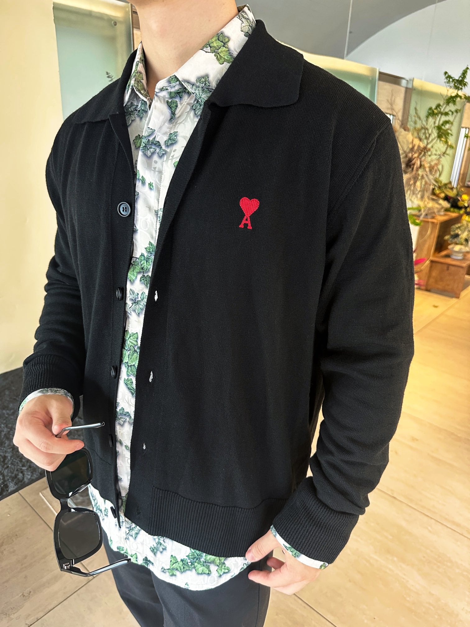 2026 New Heart A Embroidered Heart Knit Cardigan (25167-B15)