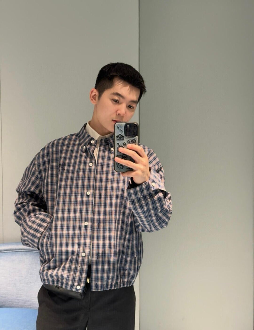 2026 New MM Embroidered Check Jacket (25258-C20)