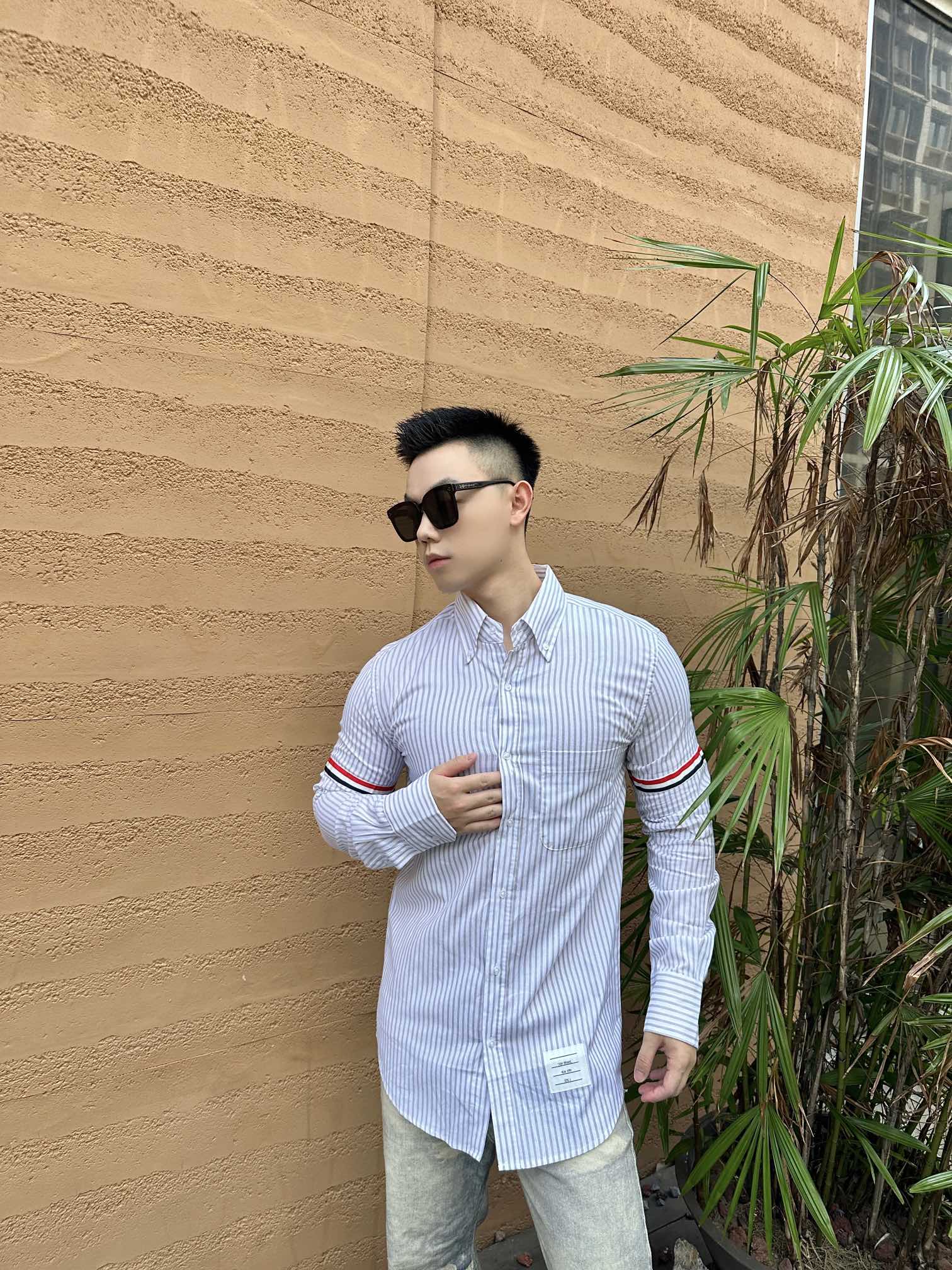 2026 New TB Woven Ribbon Stripe Shirt (MM077-B25)