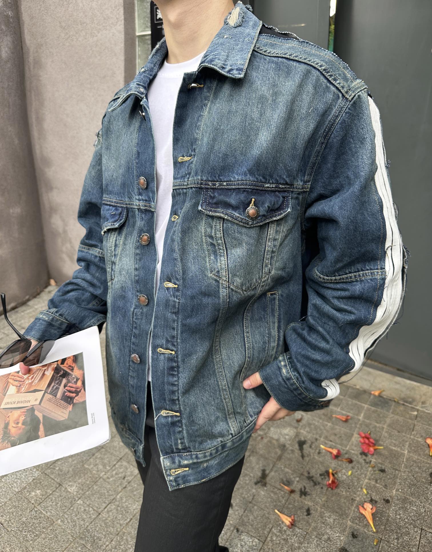 2026 New Balen CUT-UP Denim Jacket (MM078-C40)
