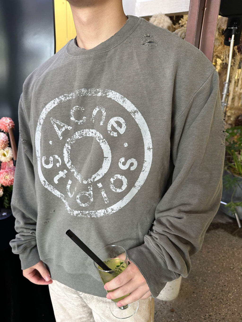 2026 New Acn Distressed Logo Sweatshirt with Holes (25310-B20)