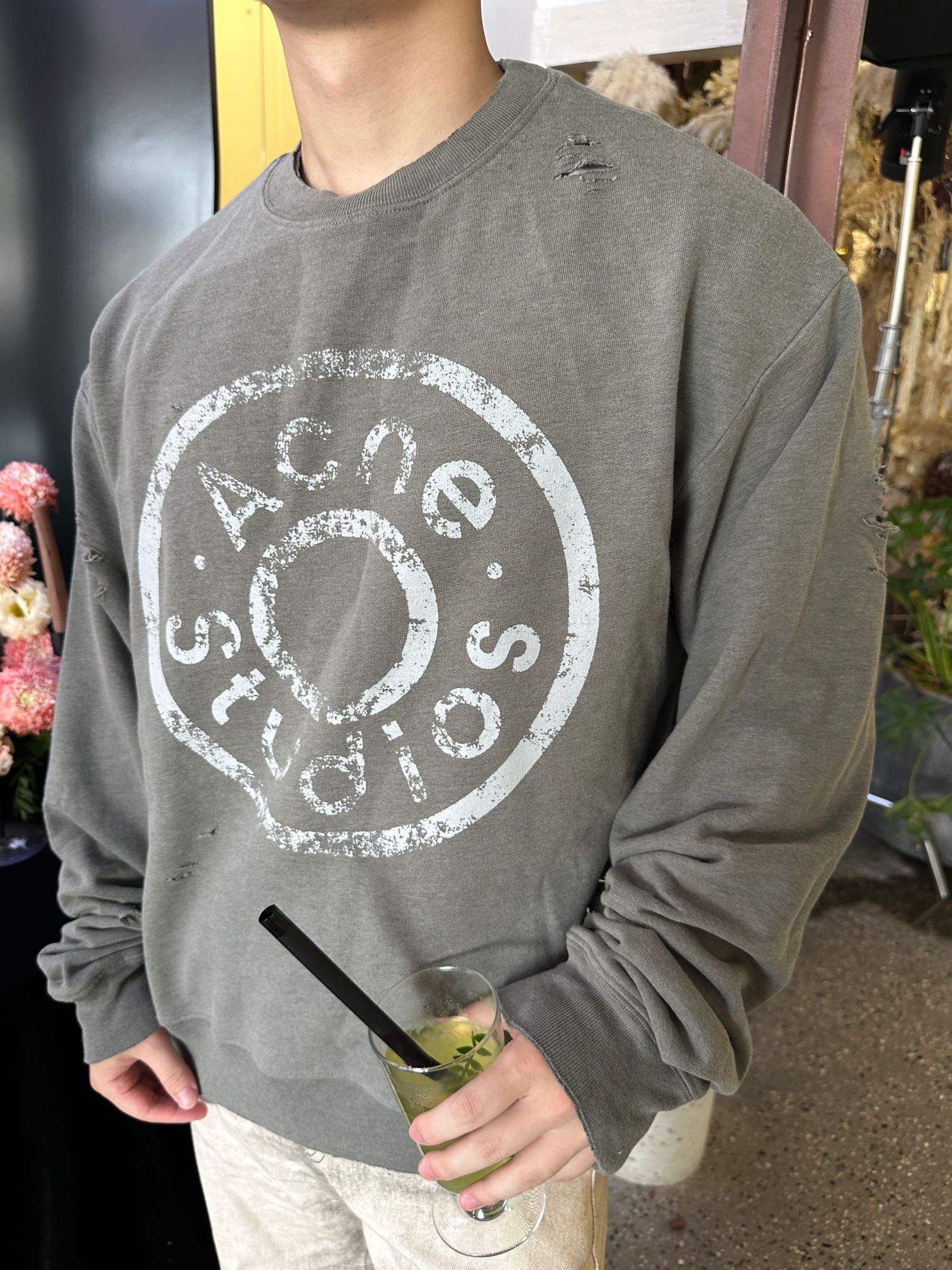2026 New Acn Distressed Logo Sweatshirt with Holes (25310-B20)
