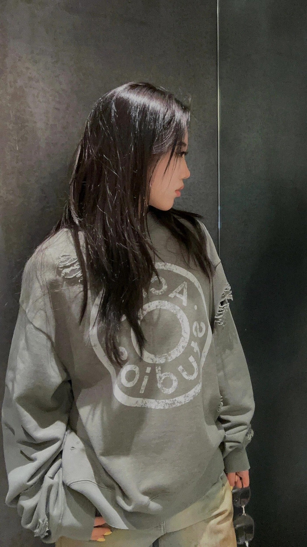 2026 New Acn Distressed Logo Sweatshirt with Holes (25310-B20)
