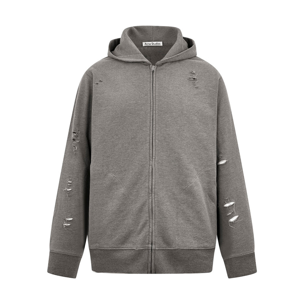 2026 New Acn Distressed Logo Zip-Up Jacket with Holes (25303-B75)
