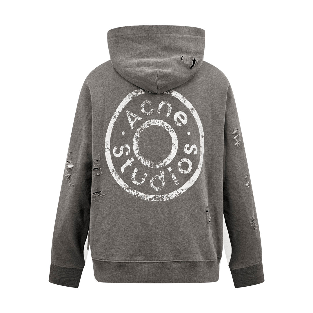 2026 New Acn Distressed Logo Zip-Up Jacket with Holes (25303-B75)