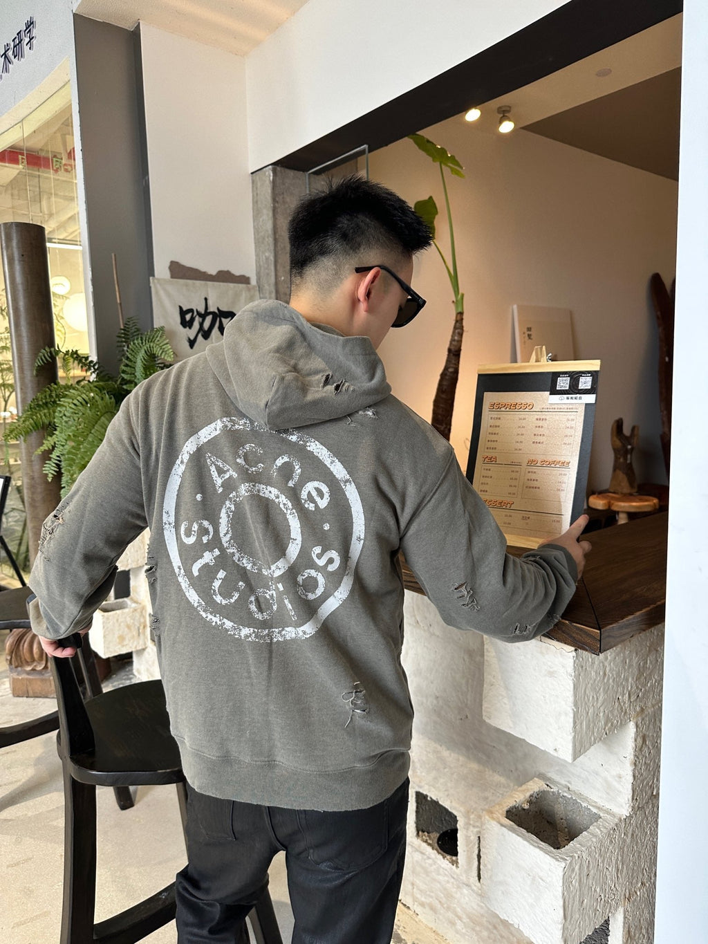 2026 New Acn Distressed Logo Zip-Up Jacket with Holes (25303-B75)