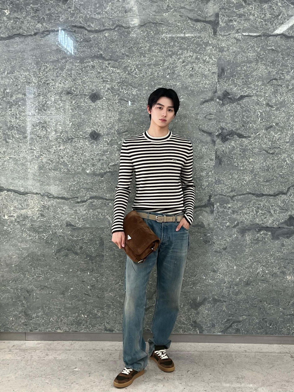 2026 New Triangle Brand Striped Embroidered Crew-Neck Jumper (25341-B30)