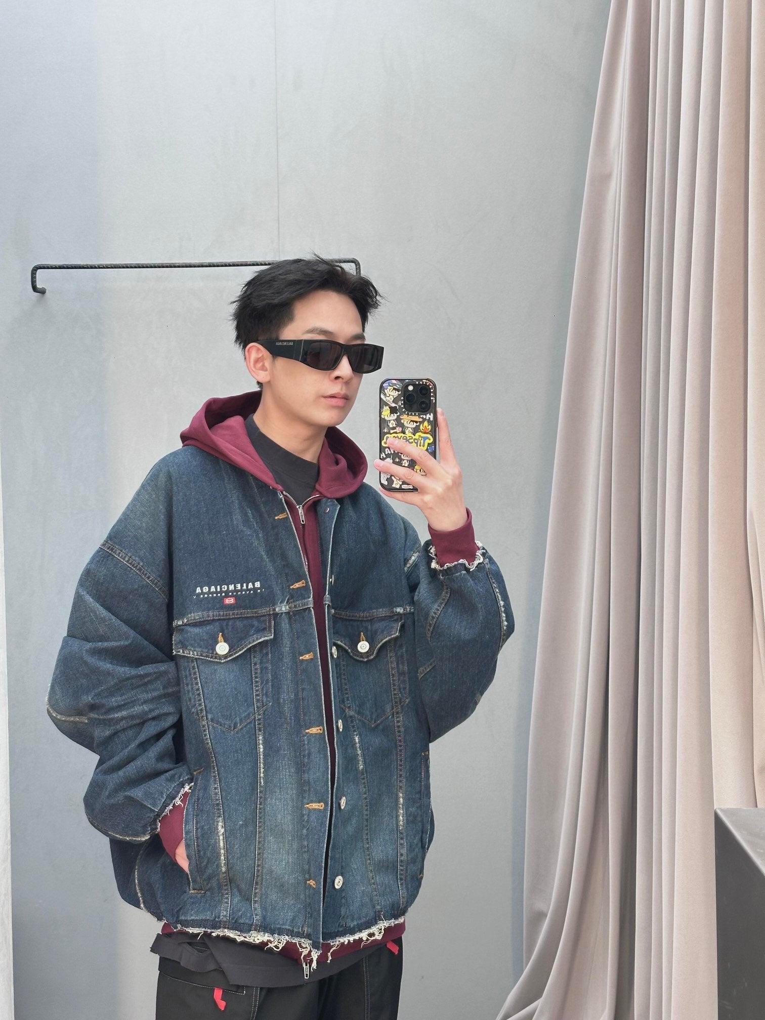 2026 New Balen Embroidered Denim Hooded Jacket (25337-C30)