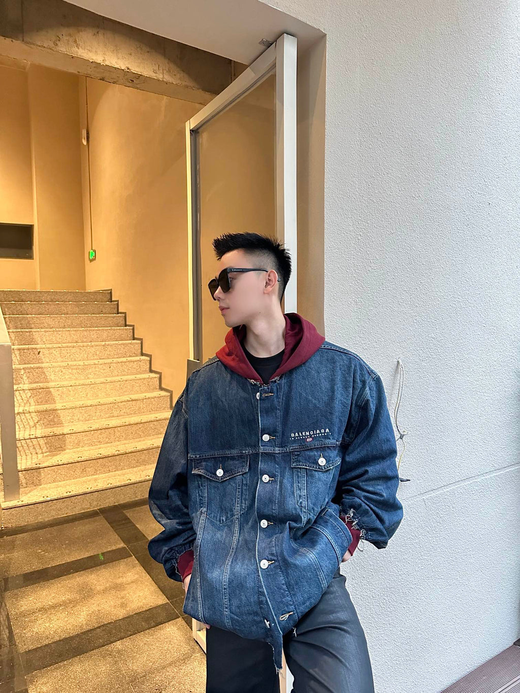 2026 New Balen Embroidered Denim Hooded Jacket (25337-C30)