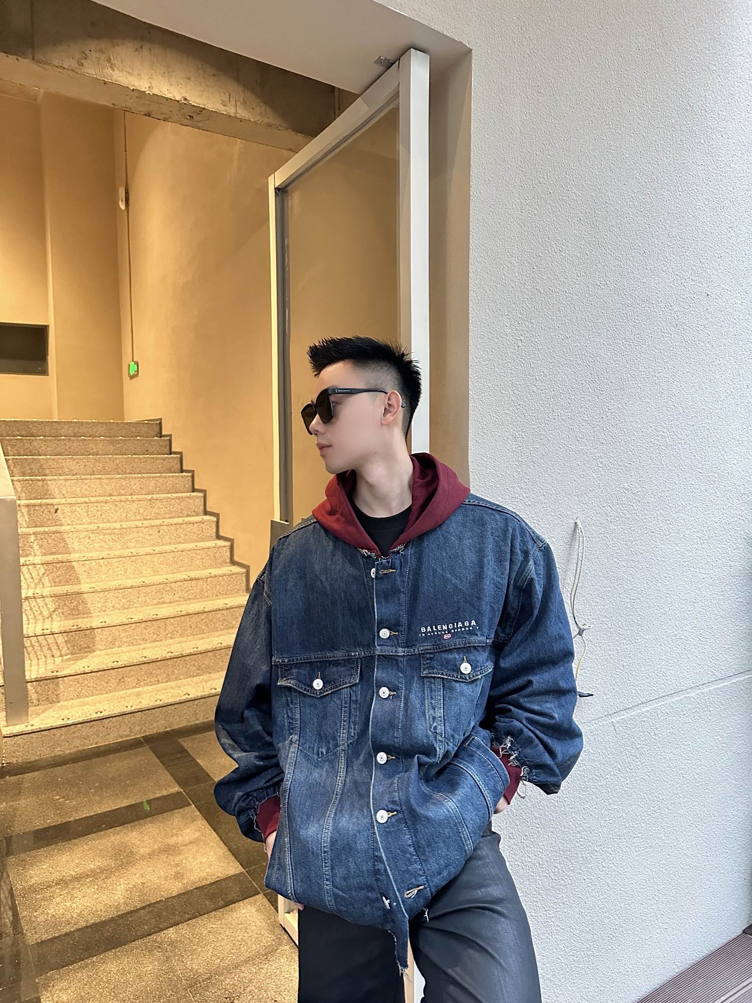 2026 New Balen Embroidered Denim Hooded Jacket (25337-C30)