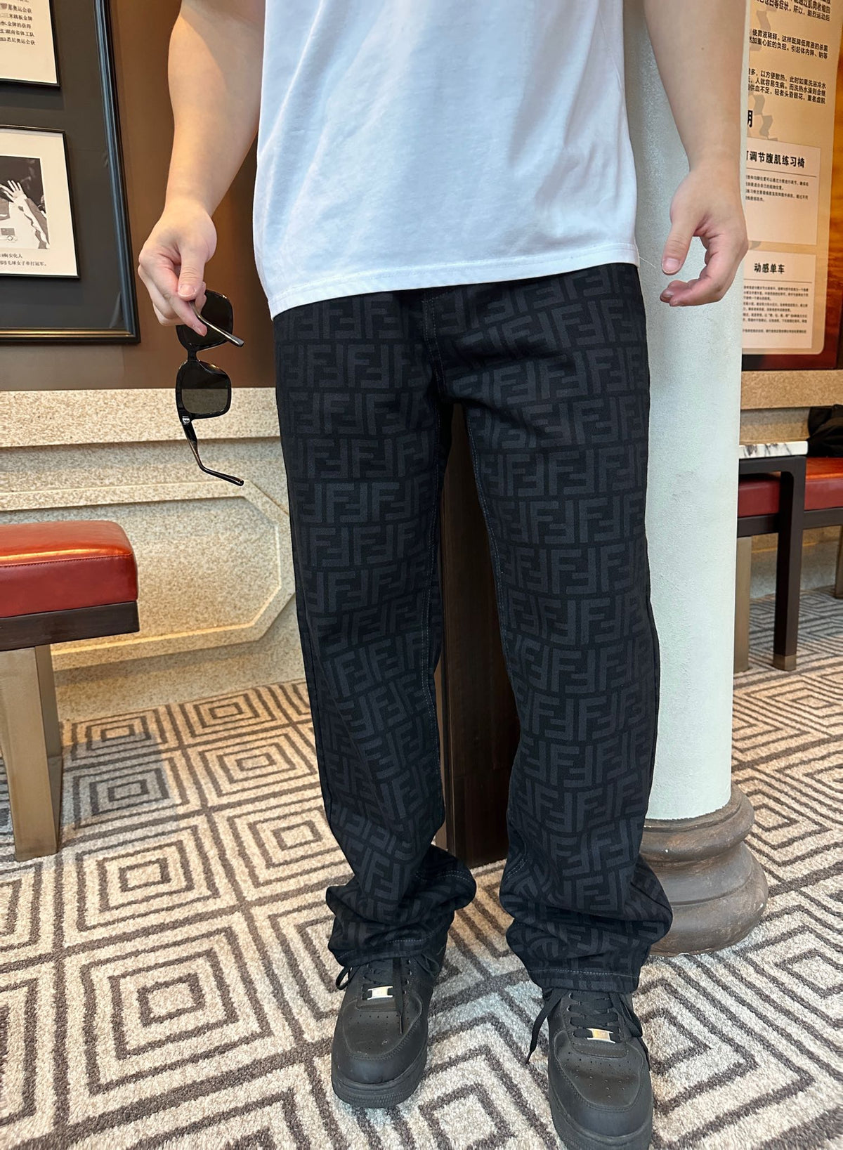 2026 New Arrival: FF All-Over Print Jeans (BB716-B75)