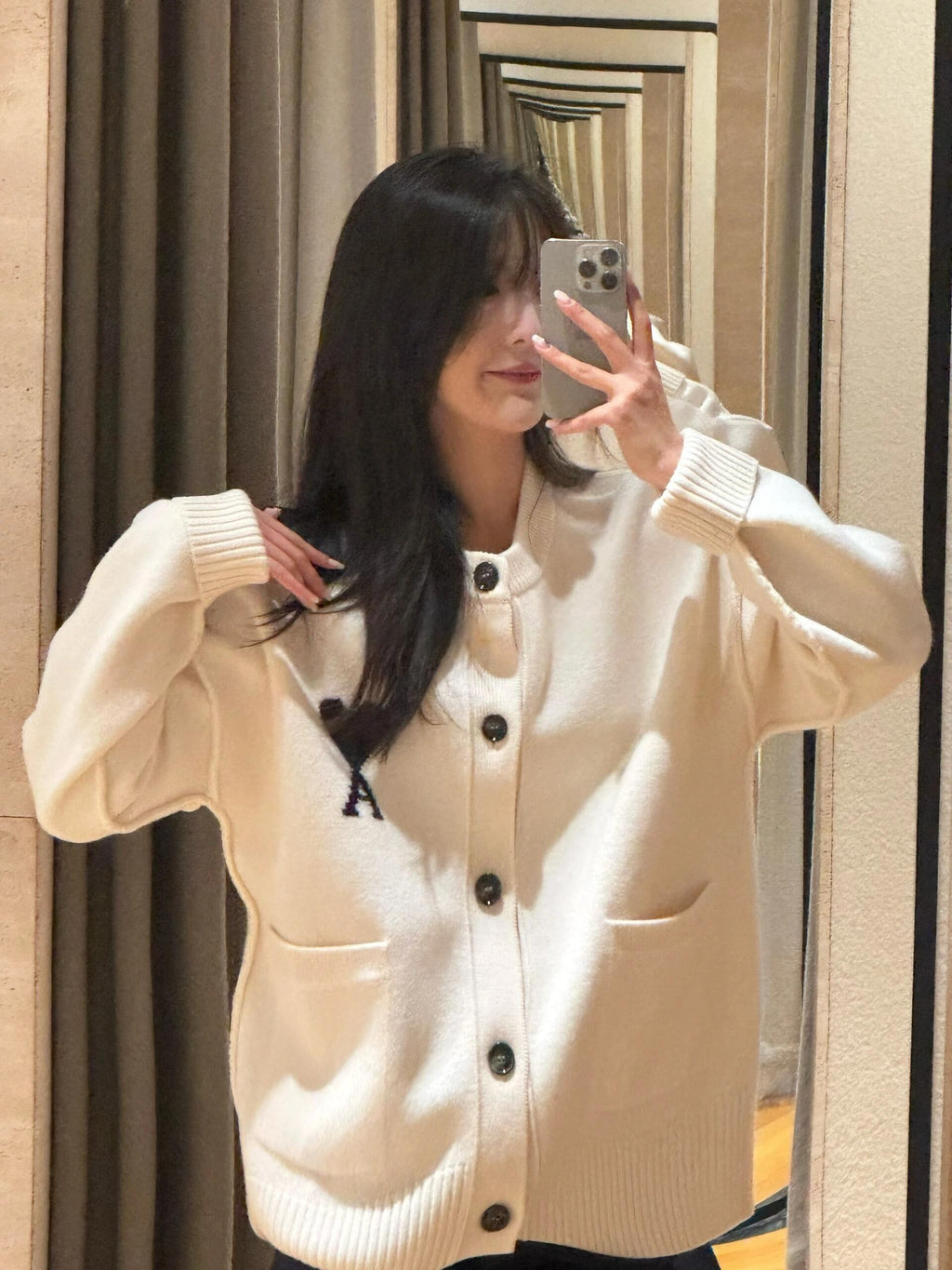 2026 New Heart A Heart-Patterned Jacquard Knit Cardigan (25365-B55)
