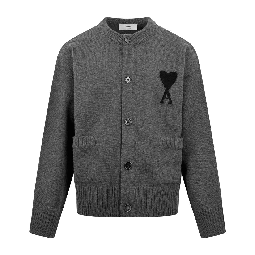 2026 New Heart A Heart-Patterned Jacquard Knit Cardigan (25365-B55)