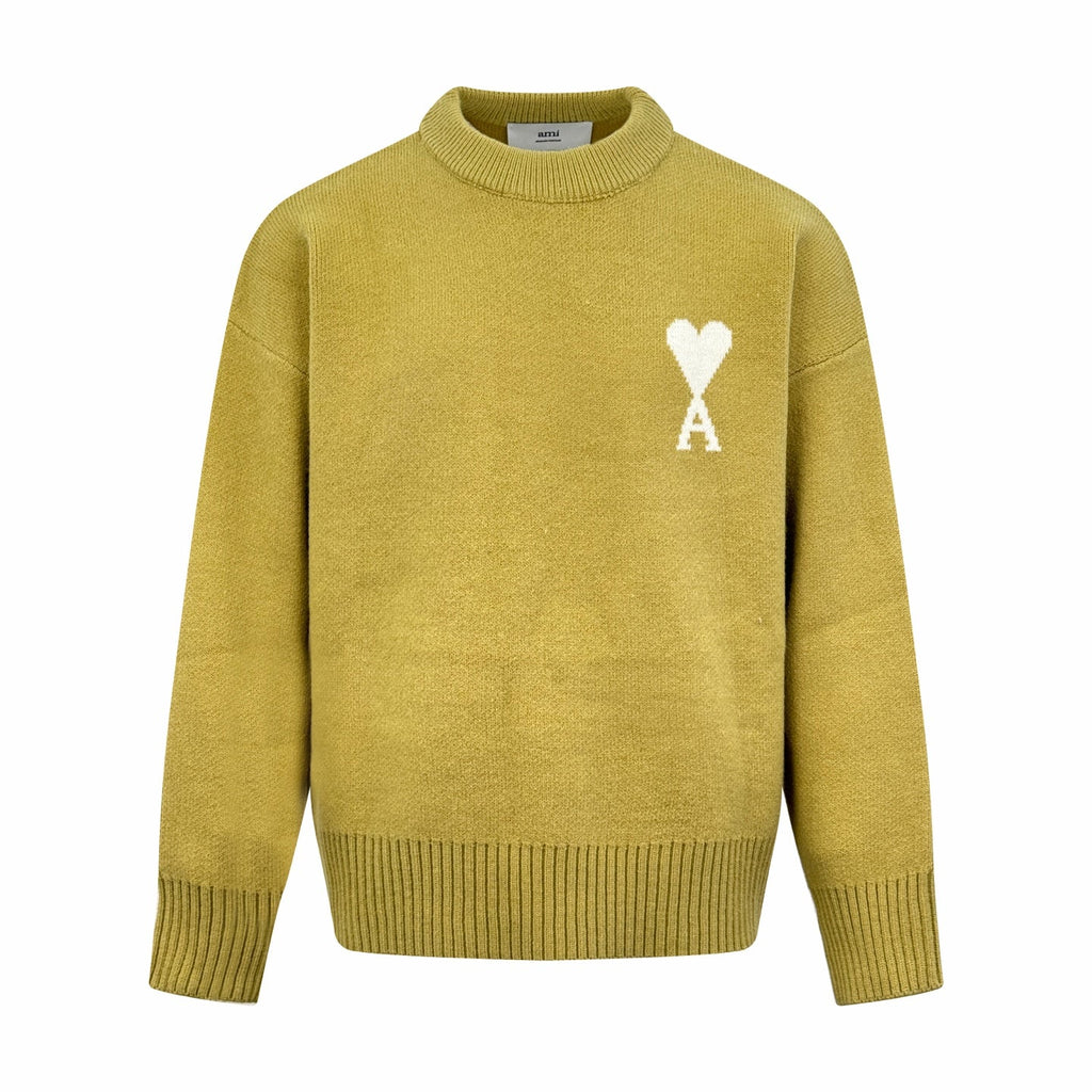 2026 New Model Heart A Heart Patterned Round-neck Sweater (25374-B15)