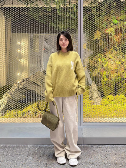 2026 New Model Heart A Heart Patterned Round-neck Sweater (25374-B15)