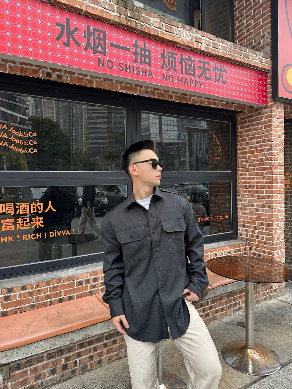 2026 New Mai Wool Shirt with Decorative Stitching (25282-B60)