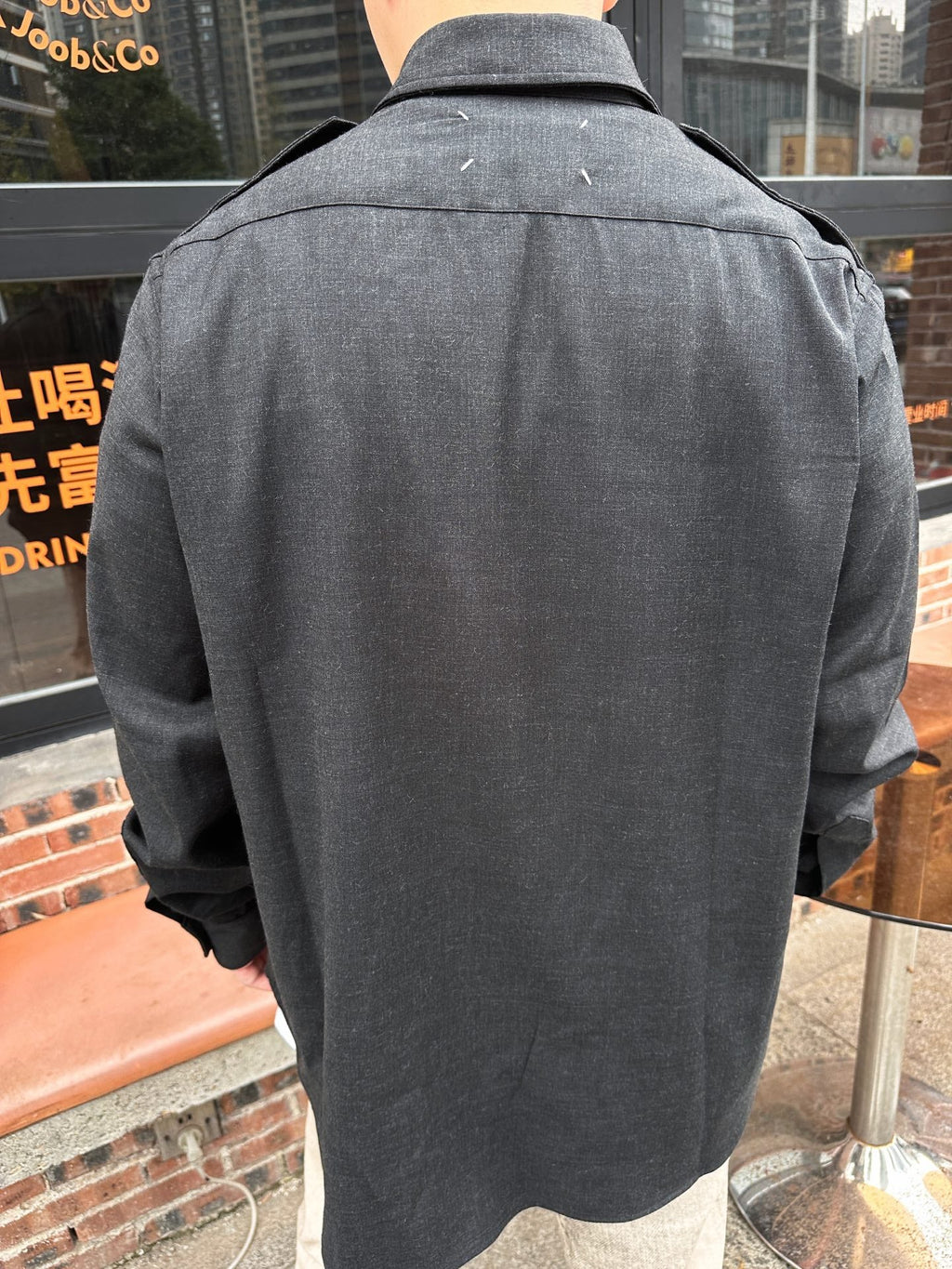 2026 New Mai Wool Shirt with Decorative Stitching (25282-B60)