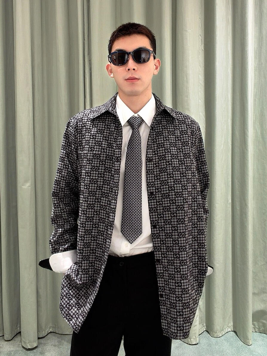 2026 New GU Full-Print Check Jacquard Shirt (BB720-B50)