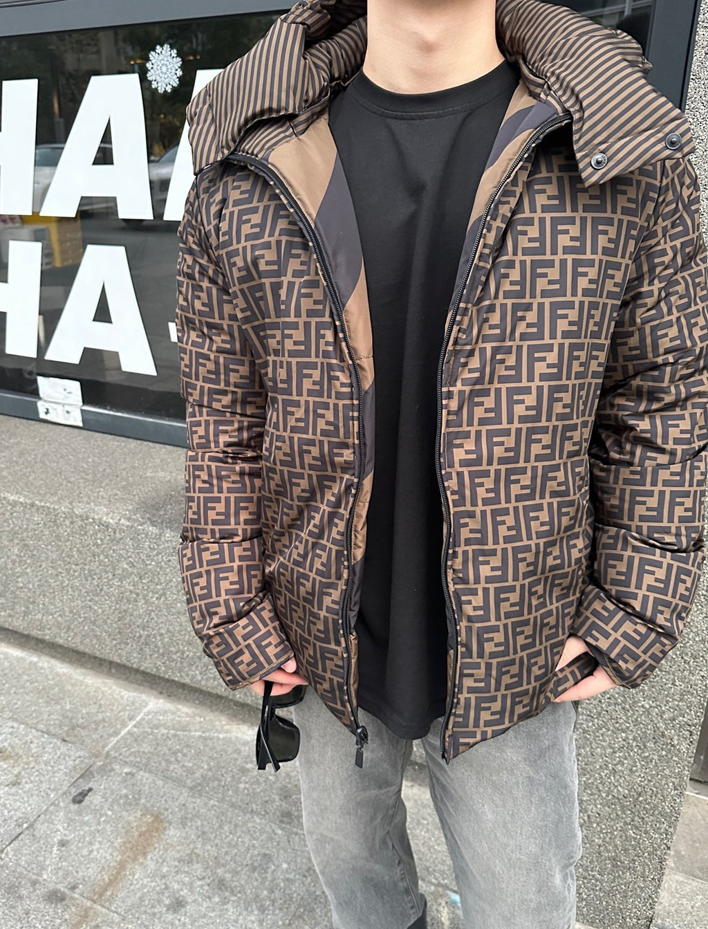 2026 New FF Reversible Hooded Down Jacket (25352-E60)