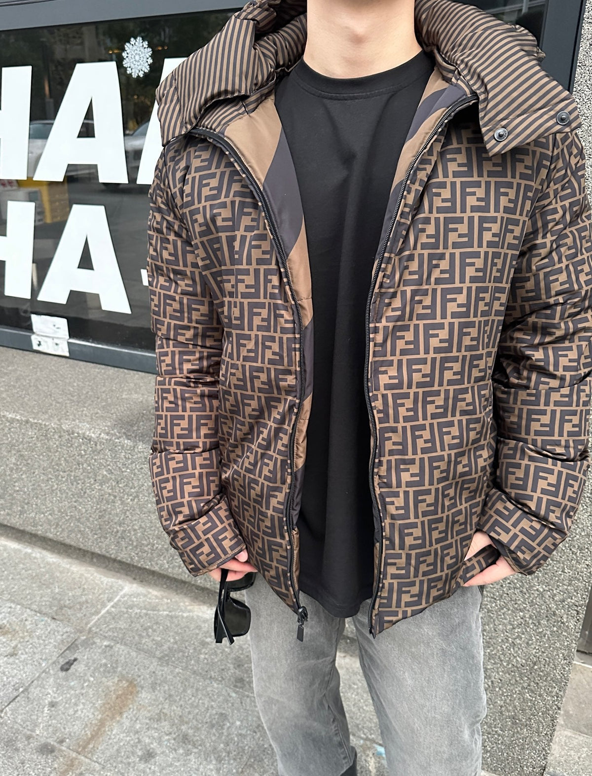 2026 New FF Reversible Hooded Down Jacket (25352-E60)