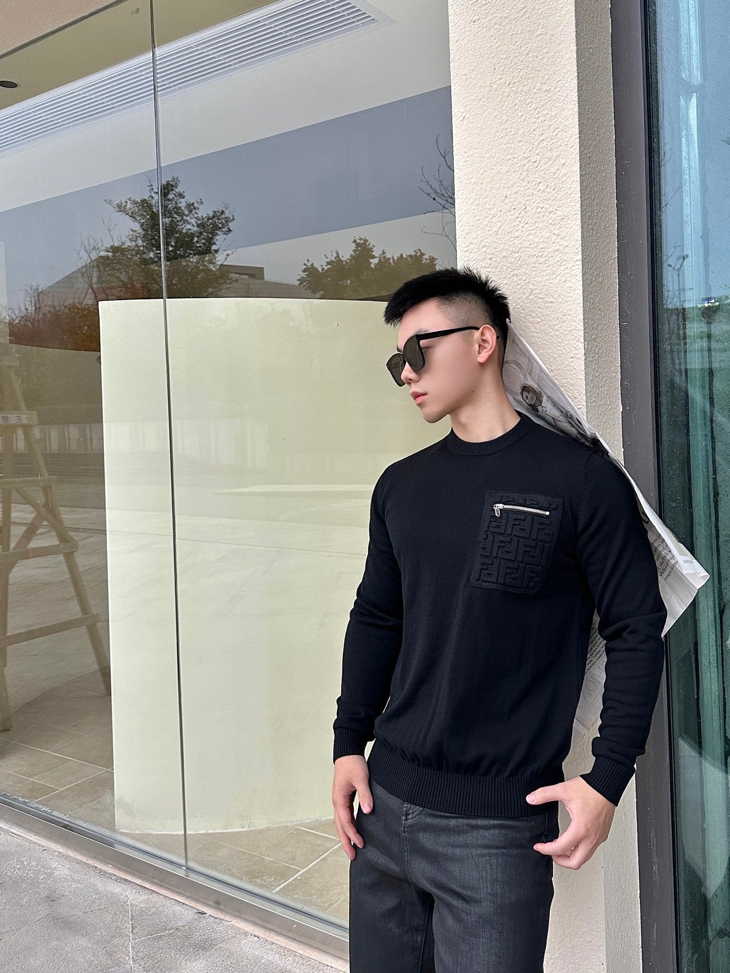 2026 New FF Embossed Pocket Jumper (25384-B35)