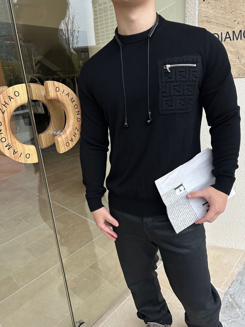2026 New FF Embossed Pocket Jumper (25384-B35)