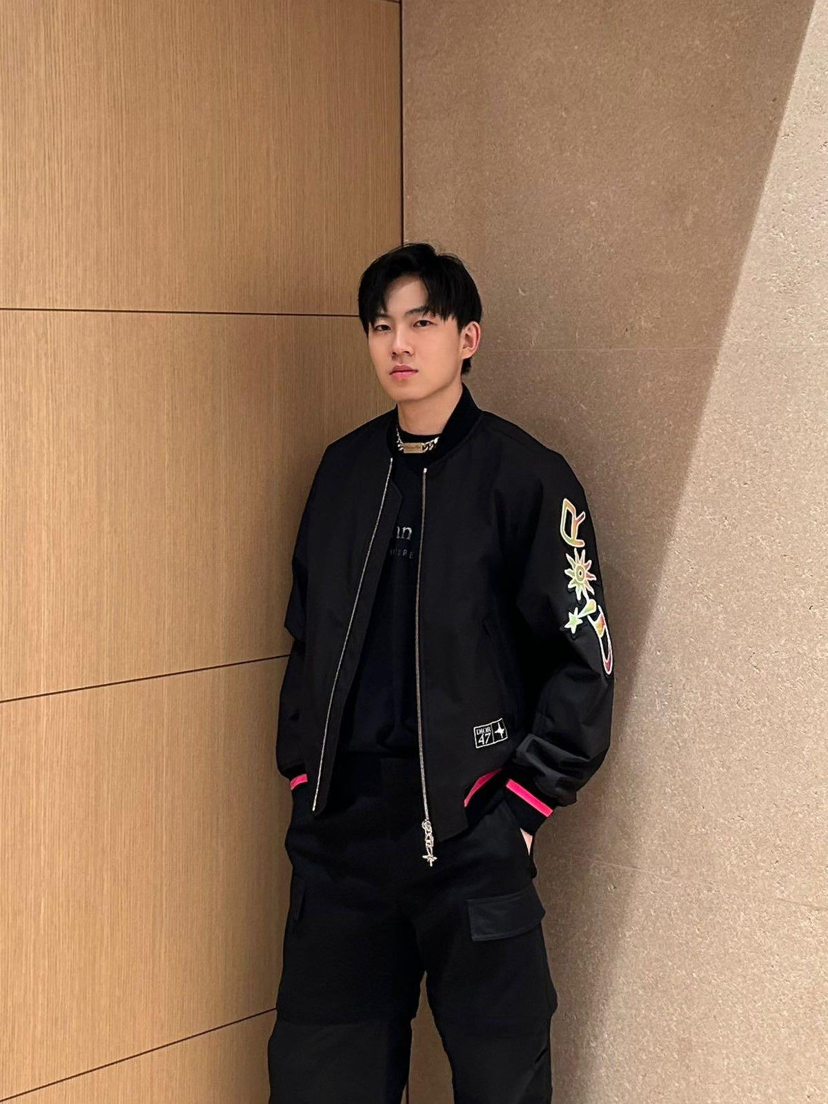 2026 New Release CD No. 47 Neon Pink Trim Baseball Jacket (BB702-C30)