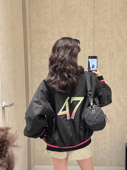 2026 New Release CD No. 47 Neon Pink Trim Baseball Jacket (BB702-C30)