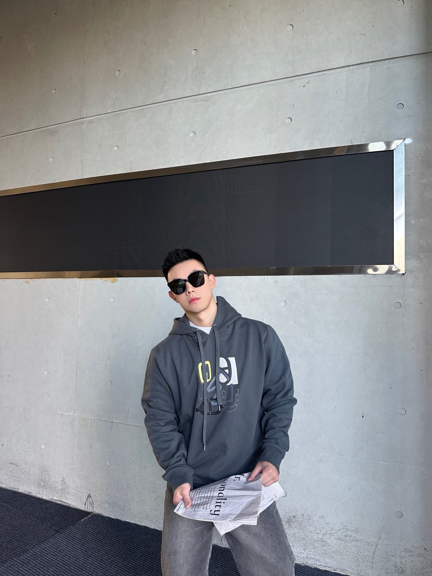 2026 New H Patch Leather Hooded Sweatshirt (25350-B40)