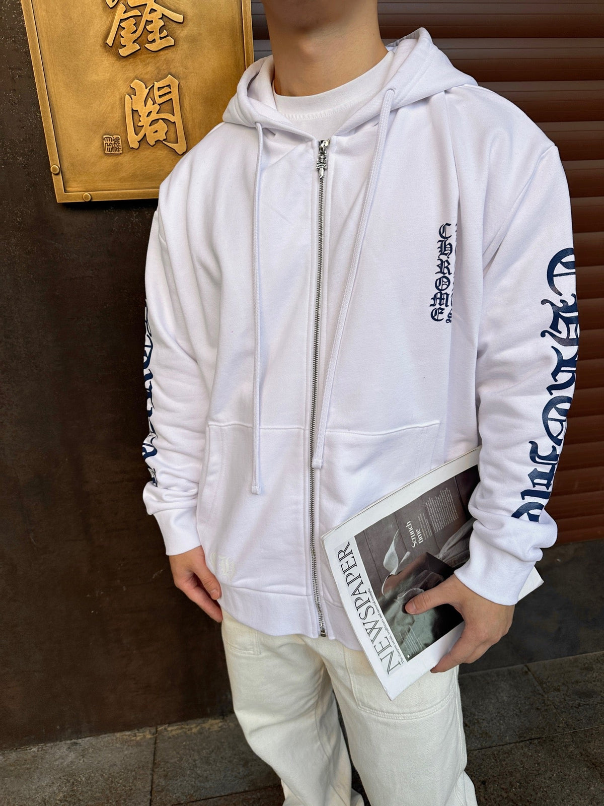 2026 New CH Letter Print Zip-Up Jacket (CC910-B50)