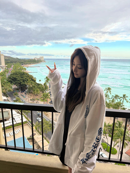 2026 New CH Letter Print Zip-Up Jacket (CC910-B50)