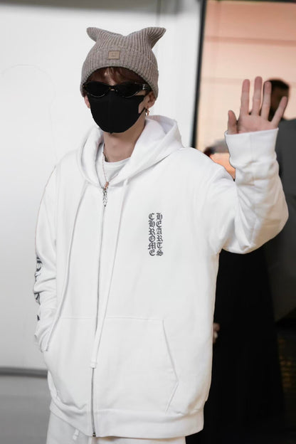 2026 New CH Letter Print Zip-Up Jacket (CC910-B50)