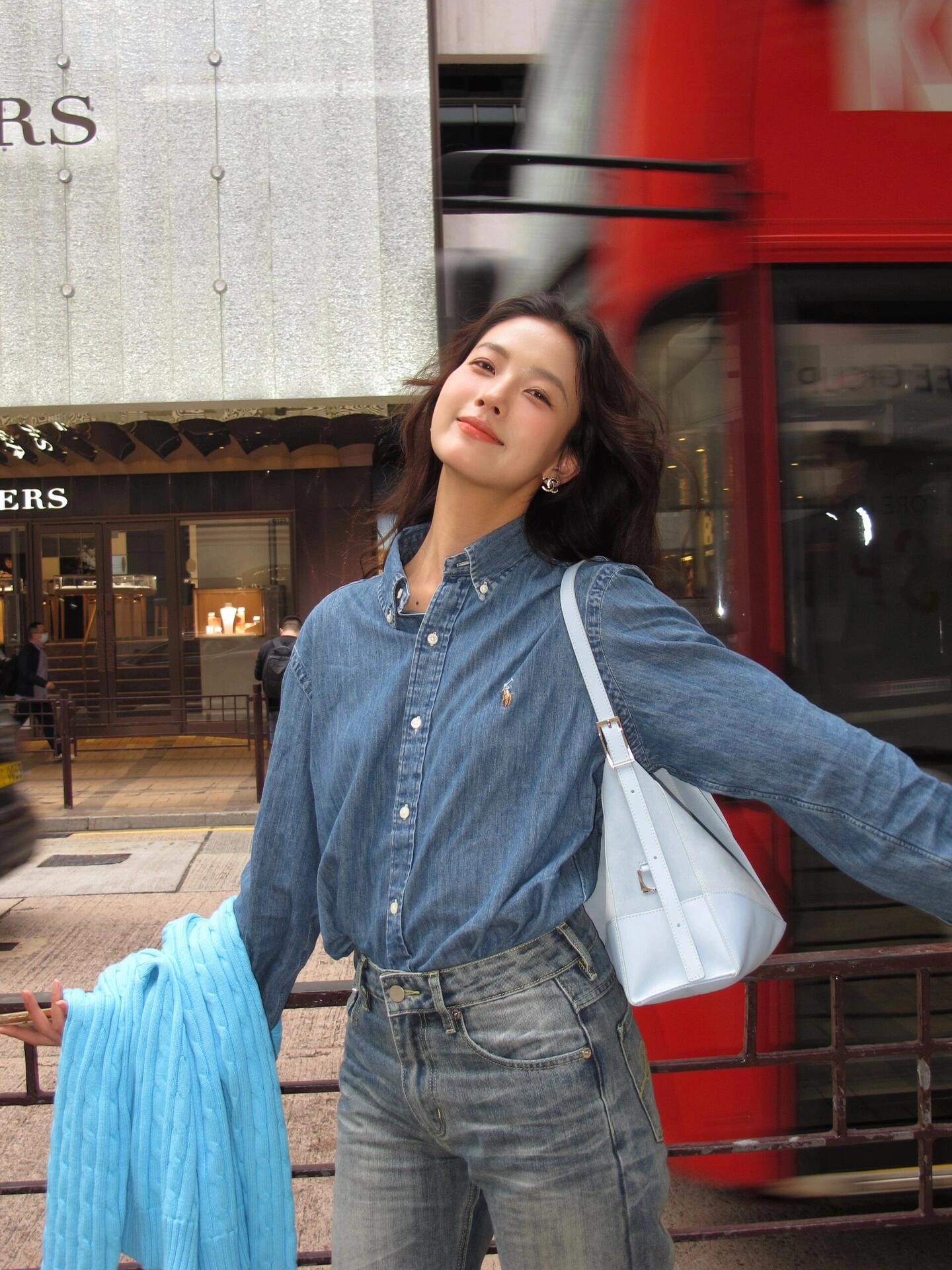 2026 New RL Colour Embroidered Denim Shirt (CC913-B40)