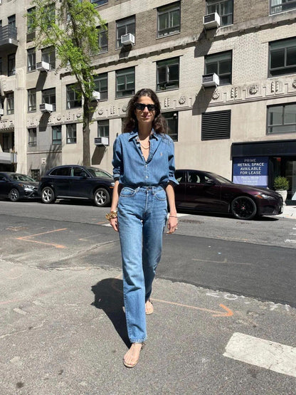 2026 New RL Colour Embroidered Denim Shirt (CC913-B40)