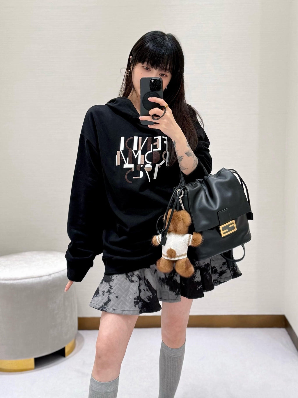 2026 New FF Geometric Hooded Sweatshirt (25390-B10)