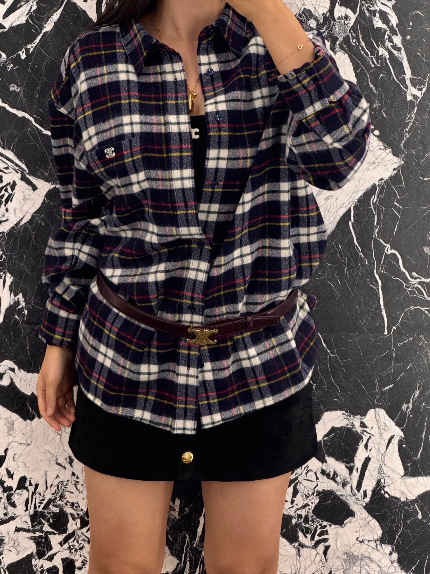 2026 New Ce Logo Check Shirt (BB742-B40)