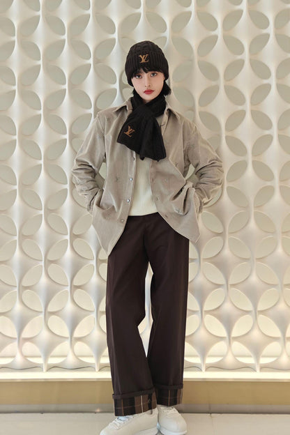 2026 New LY Logo Checked Casual Trousers (BB745-B50)