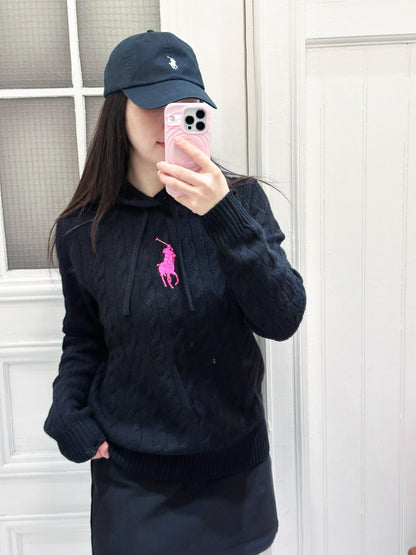 2026 New RL Embroidered Cowl-Neck Cable-Knit Jumper (CC921-B60)