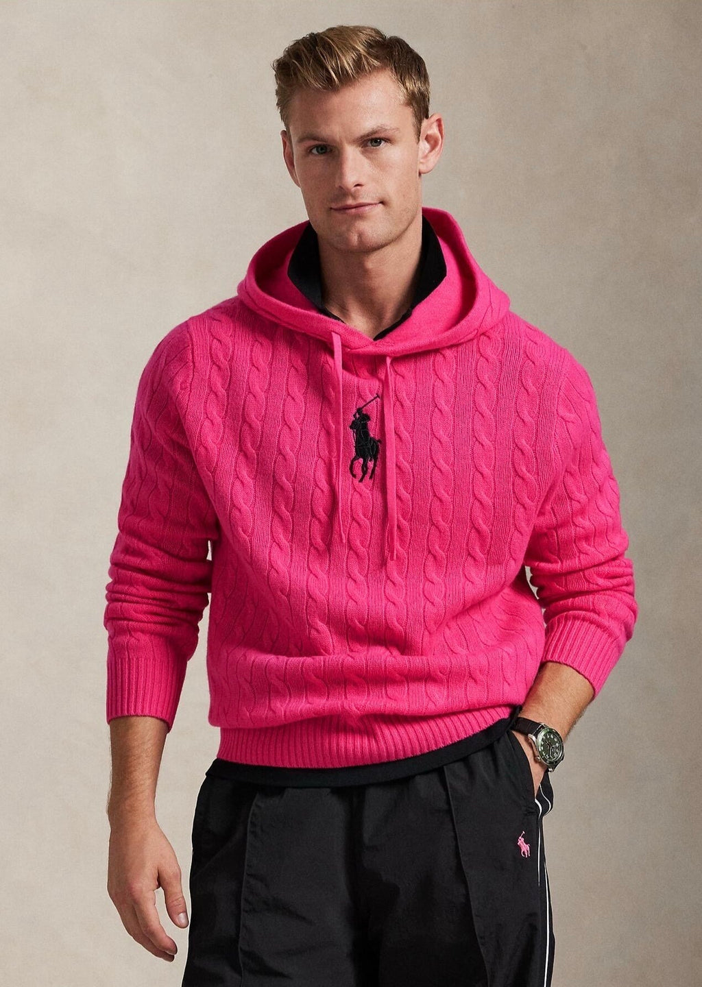 2026 New RL Embroidered Cowl-Neck Cable-Knit Jumper (CC921-B60)