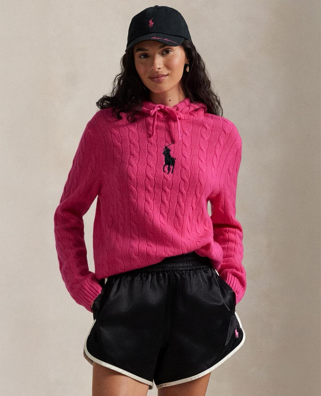 2026 New RL Embroidered Cowl-Neck Cable-Knit Jumper (CC921-B60)