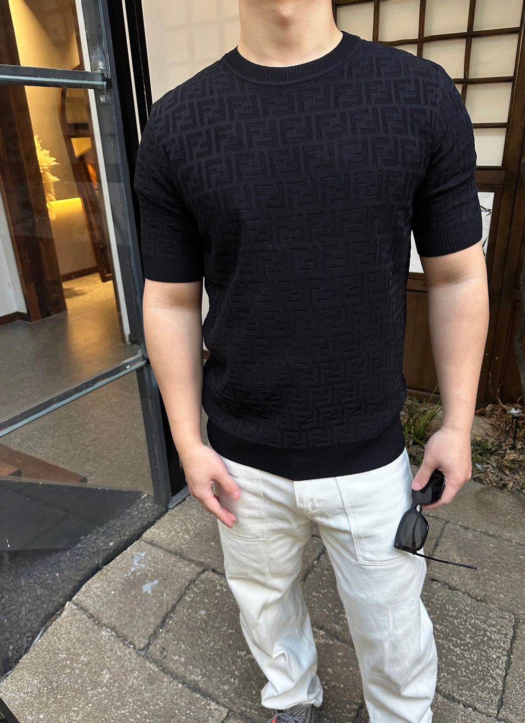 2026 New FF All-Over Print Knit Short-Sleeved Top (AA501-A65)