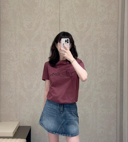 2026 New Style CD Embroidered Short-Sleeved Shirt (AA513-A15)