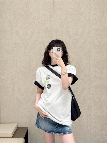 2026 New CD Multi-Color Patch Short-Sleeve Shirt (AA512-A15)