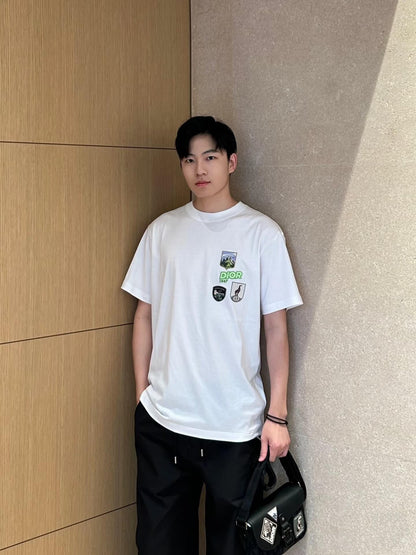 2026 New CD Multi-Color Patch Short-Sleeve Shirt (AA512-A15)