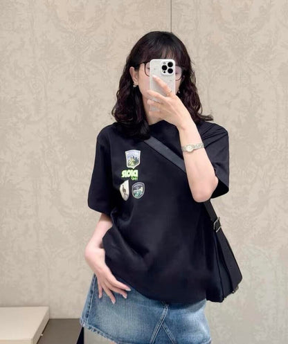 2026 New CD Multi-Color Patch Short-Sleeve Shirt (AA512-A15)