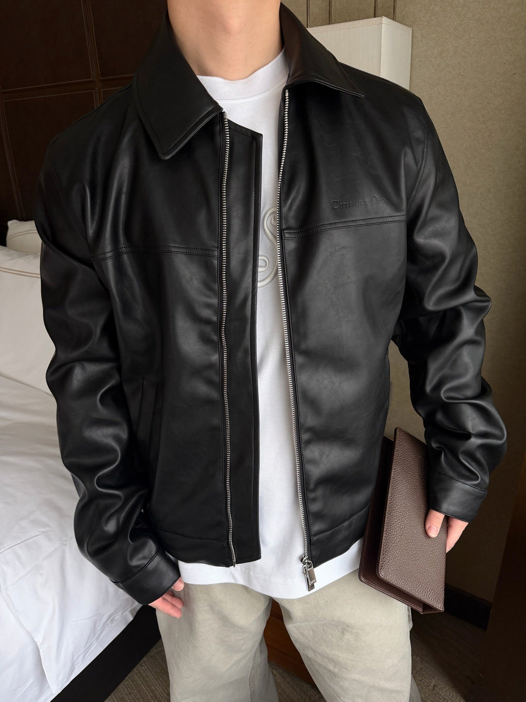 2026 New CD Checkerboard Pattern Leather Jacket (BB785-C80)