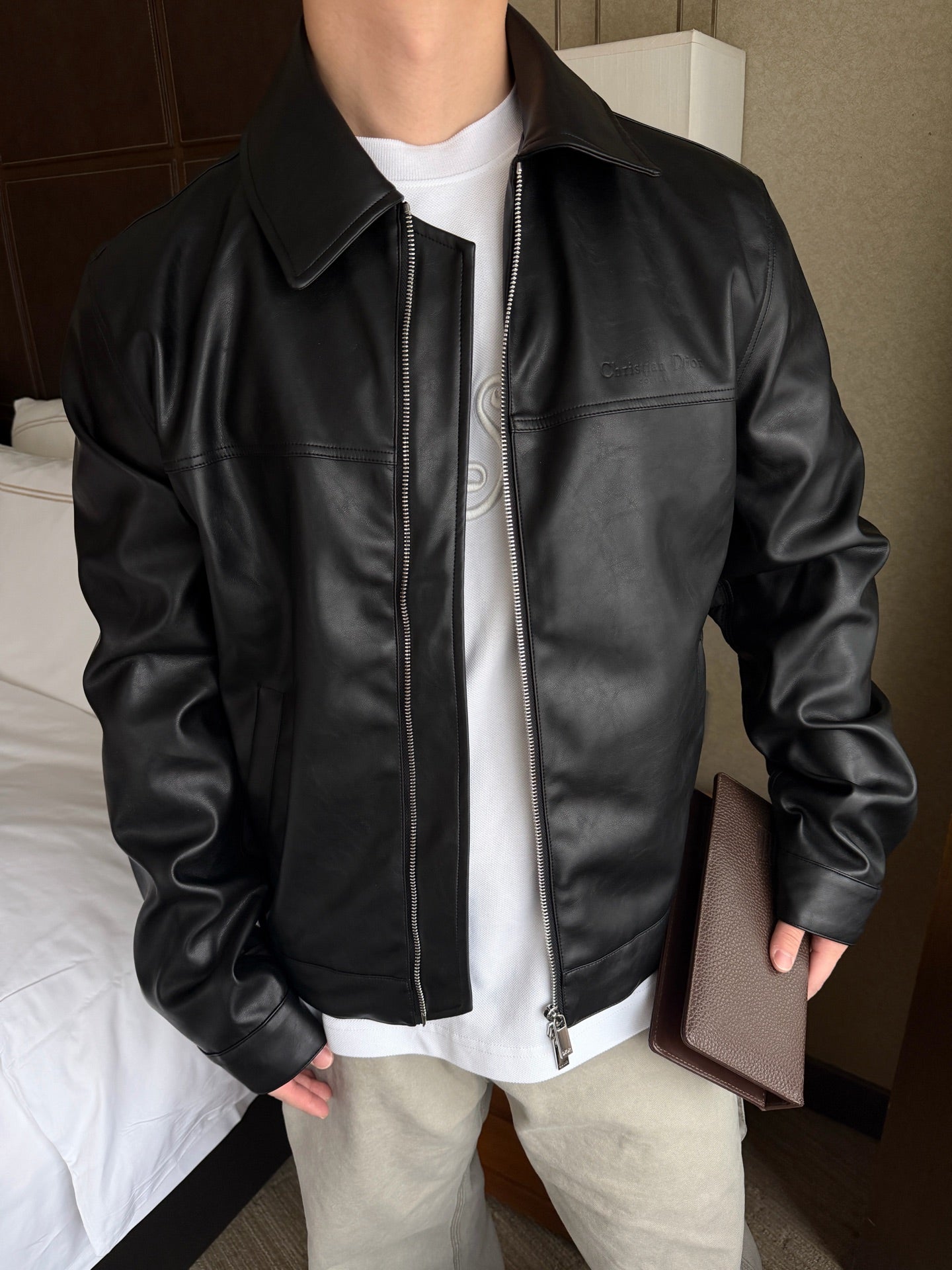 2026 New CD Checkerboard Pattern Leather Jacket (BB785-C80)
